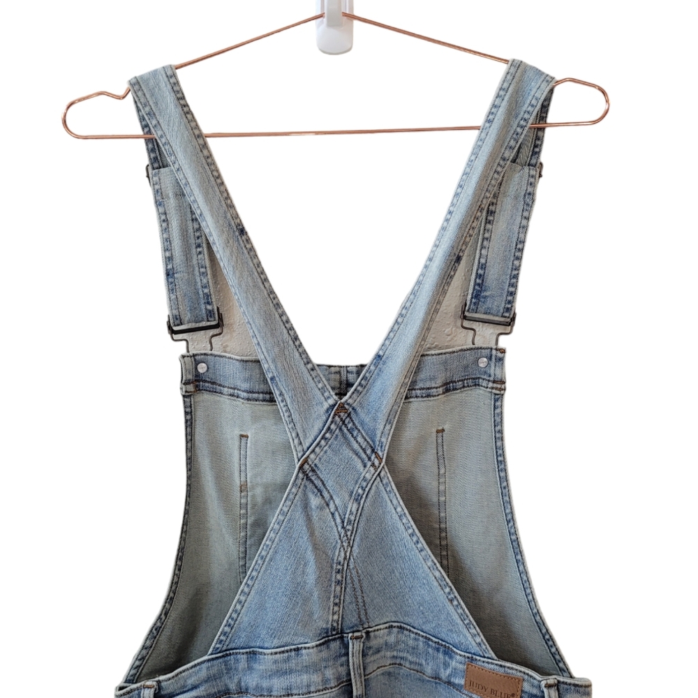 Judy Blue Light Wash Denim Short Overalls - Picture 13 of 15